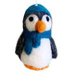 Vilten hanger pinguin met sjaal blauw - 7cm NIEUW, Nieuw, Ophalen of Verzenden