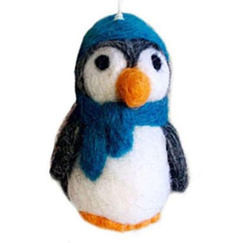 Vilten hanger pinguin met sjaal blauw - 7cm NIEUW, Kinderen en Baby's, Kinderkamer | Inrichting en Decoratie, Nieuw, Ophalen of Verzenden