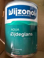 Wijzonol Aqua Zijdeglans - gebroken wit - 1 liter, Doe-het-zelf en Verbouw, Verf, Beits en Lak, Wit, Nieuw, Ophalen of Verzenden