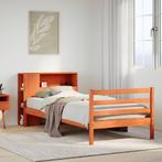 vidaXL Bed met boekenkast zonder matras massief hout, Verzenden, Nieuw, Bruin, Hout