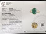 Zegelring - 14 karaat Geel goud - 3.13ct. tw. Smaragd -, Sieraden, Tassen en Uiterlijk, Antieke sieraden
