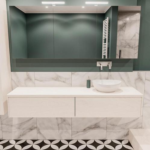 Badkamermeubel BWS Madrid Wit 180 cm met Topblad en, Doe-het-zelf en Verbouw, Sanitair, Bad, Nieuw, Ophalen of Verzenden