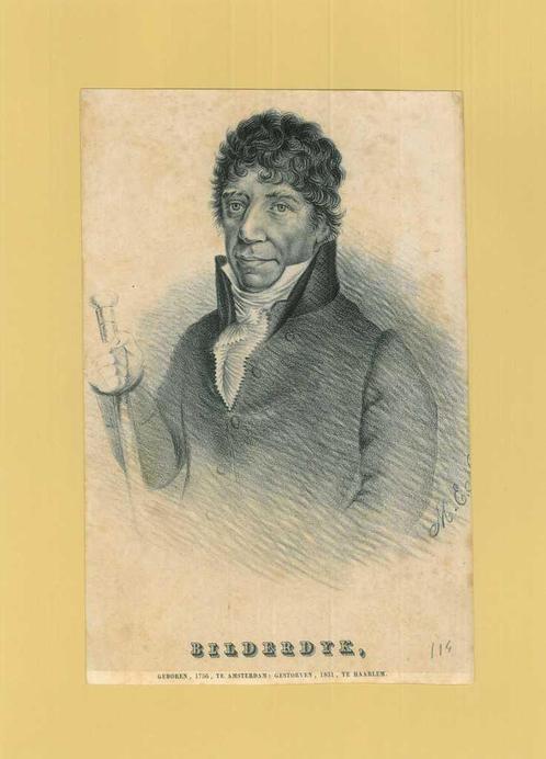 Portrait of Willem Bilderdijk, Antiek en Kunst, Kunst | Etsen en Gravures