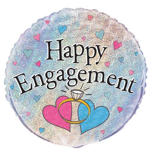 Helium Ballon Happy Engagement 45cm leeg, Hobby en Vrije tijd, Feestartikelen, Nieuw, Verzenden