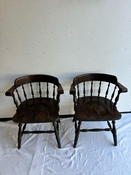 Stoel (2) - Zeldzame Engelse Stoelen ca. 1840 – Donkerhout, Antiek en Kunst, Curiosa en Brocante