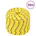 vidaXL Boottouw 14 mm 50 m polypropyleen geel, Verzenden, Nieuw