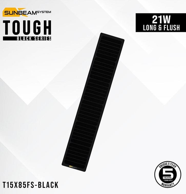 SUNBEAMsystem Tough 21 Watt Long Black Zonnepaneel, Watersport en Boten, Navigatiemiddelen en Scheepselektronica, Nieuw, Ophalen of Verzenden