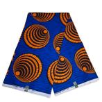 VLISCO stof Hollandais Afrikaanse Wax print - Blauw Oranje S, Ophalen of Verzenden, Nieuw