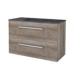 Badmeubelset BWS Salt 100x46cm Met Grepen 2 Lades Met, Ophalen of Verzenden, Nieuw, Chroom, Bad