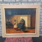 Hendricus van Langen (1874 - 1964) - Boereninterieur, Antiek en Kunst, Kunst | Schilderijen | Klassiek