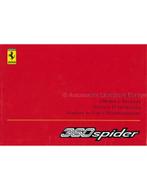 2002 FERRARI 360 SPIDER INSTRUCTIEBOEKJE 1773/02