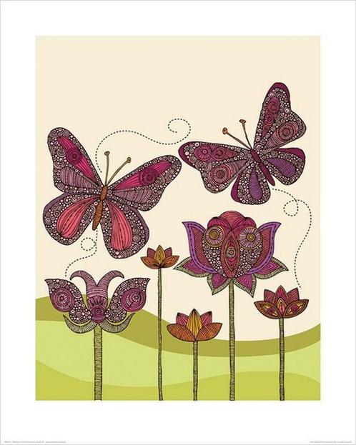 Kunstdruk Valentina Ramos - Butterflies 40x50cm, Huis en Inrichting, Woonaccessoires | Schilderijen, Tekeningen en Foto's, Nieuw