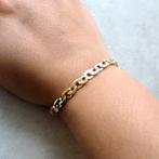 9 Krt. Bicolor infinity schakelarmband | 20 cm, Sieraden, Tassen en Uiterlijk, Armbanden, Ophalen of Verzenden, Gebruikt, Overige kleuren