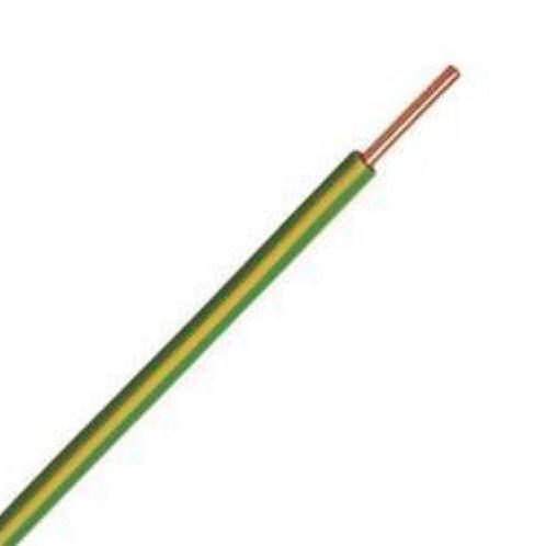 H07V-U | VD draad | 1 x 1,5mm2 aders | Groen/Geel | 100M, Muziek en Instrumenten, Kabels en Stekkers, Ophalen of Verzenden