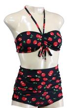 Aloha Beachwear, Bandeau Bikini Black Cherry Vintage High Wa, Kleding | Dames, Nieuw, Verzenden