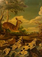 École Espagnole (1960s) - La Partie de Chasse (Daprès Frans, Antiek en Kunst, Kunst | Schilderijen | Klassiek