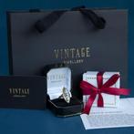 Gouden vintage strik ring met diamant 14 krt, Ophalen of Verzenden, Nieuw