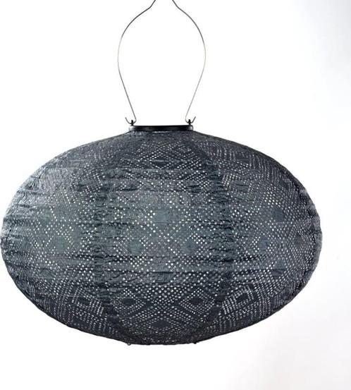 Solar Lampion Oval - Mosaic Grey Blue - 40 cm, Tuin en Terras, Buitenverlichting, Waterbestendig, Led, Zonne-energie, Minder dan 50 watt