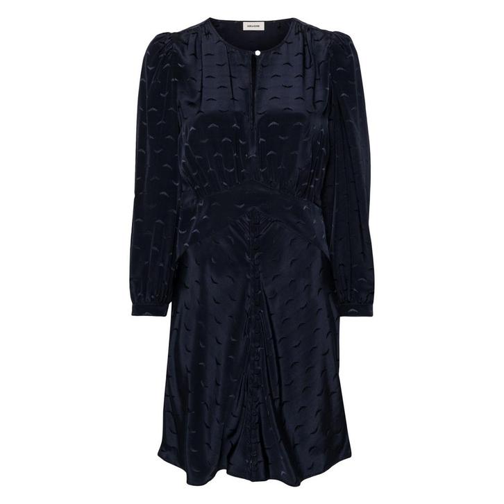 Zadig & Voltaire • donkerblauwe zijden jurk • XS, Kleding | Dames, Jurken, Blauw, Nieuw, Maat 34 (XS) of kleiner, Verzenden