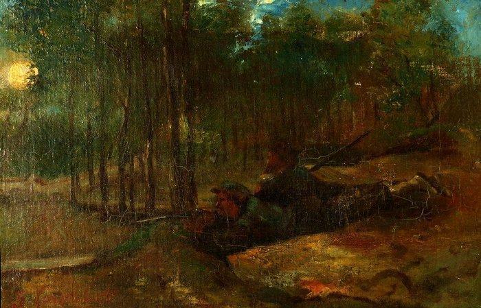 Entourge de Gustave Courbet (1819-1877) - Les Francs-Tireurs, Antiek en Kunst, Kunst | Schilderijen | Klassiek