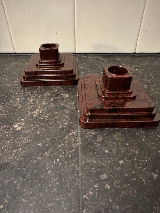 Kandelaar (2) - Bakeliet - Bakelieten set kandelaars, Antiek en Kunst, Kunst | Designobjecten