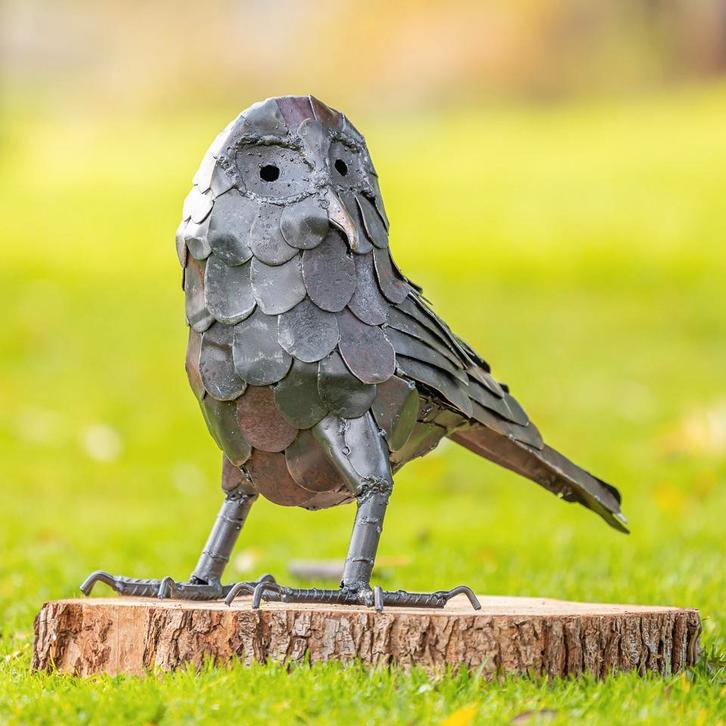 Beeld - Metalen uil - Mooievogels, Antiek en Kunst, Kunst | Beelden en Houtsnijwerken, Verzenden