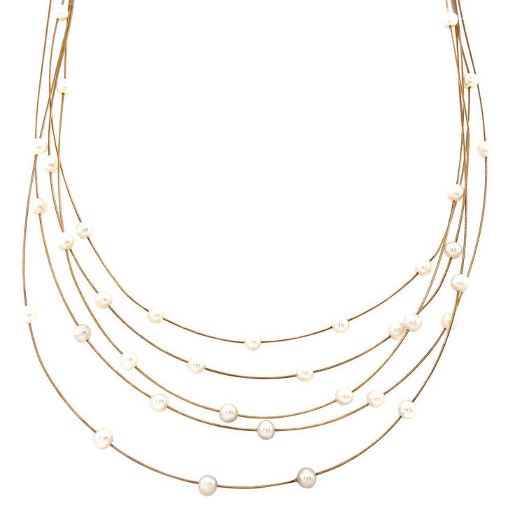 Gouden spang met parels 14 karaat, Sieraden, Tassen en Uiterlijk, Kettingen, Goud, Zo goed als nieuw, Goud, Verzenden
