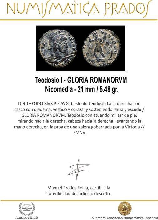 Romeinse Rijk. Theodosius I (379-395 n.Chr.). Follis GLORIA, Postzegels en Munten, Munten | Europa | Niet-Euromunten