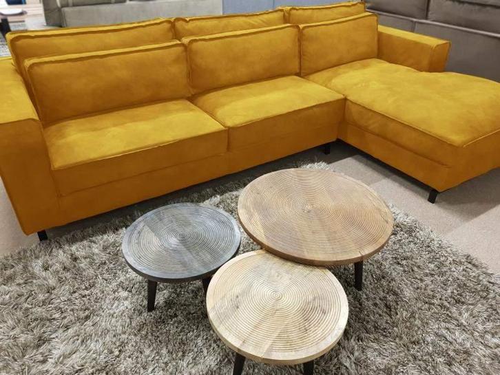Loungebank Ilpendam - loungebanken - Geel, Huis en Inrichting, Banken | Sofa's en Chaises Longues, Nieuw, Stof