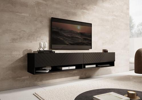 Meubella TV-Meubel Asino mat Zwart 180cm hangend zwevend, Huis en Inrichting, Kasten | Televisiemeubels, 25 tot 50 cm, Nieuw, Overige materialen