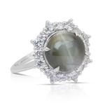 Ring - 18 karaat Witgoud - 6.71ct. tw. Kattenoog, Nieuw