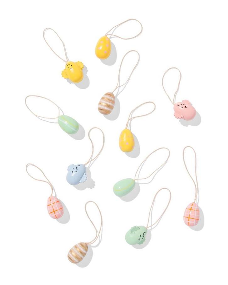 HEMA Paashangers hout ei - 12 stuks, Diversen, Pasen, Nieuw, Verzenden