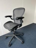 Herman Miller Aeron Remastered, Graphite, Maat B, Verzenden, Zwart, Zo goed als nieuw, Bureaustoel
