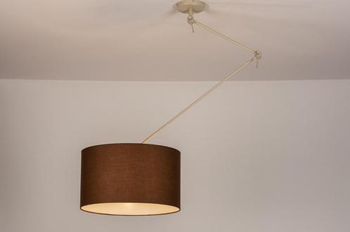 Rietveld Hanglampen - Bruin, Beige, Zand - Stof, Metaal, Huis en Inrichting, Lampen | Hanglampen, Verzenden