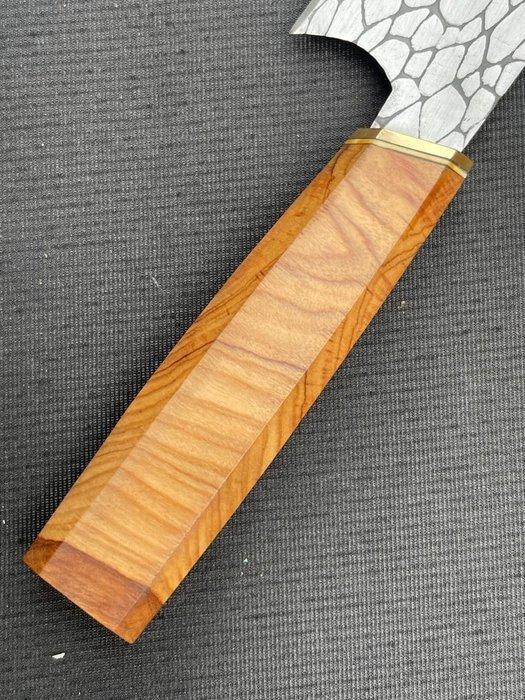 Artisan Patterned Kitchen Knife - Tafelmes - Hout, Staal -, Antiek en Kunst, Antiek | Keukenbenodigdheden