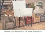 Leren eetkamerstoel Mate - Hermes Bianco (gebroken wit) -, Huis en Inrichting, Stoelen, Wit, Nieuw, Ophalen of Verzenden, Eén