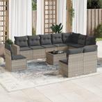 vidaXL 11-delige Loungeset met kussens poly rattan, Tuin en Terras, Tuinsets en Loungesets, Verzenden, Nieuw, Rotan, Loungeset