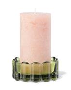 HEMA Kaarsonderzetter 10cm glas ribbel groen, Huis en Inrichting, Woonaccessoires | Kandelaars en Kaarsen, Verzenden, Nieuw, Groen