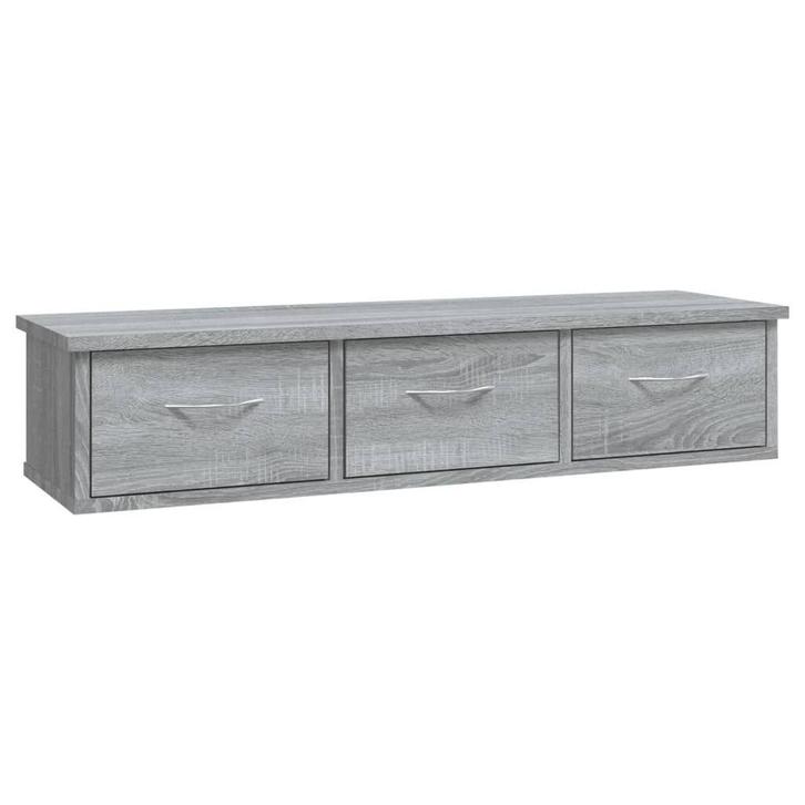 Wandkast 88x26cm - Grijs Sonoma - OP = OP - Tweedekansje, Huis en Inrichting, Woonaccessoires | Wandplanken en Boekenplanken, Nieuw