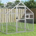 Volière Vogelkooi 1,79x6x1,85 m aluminium zilverkleurig