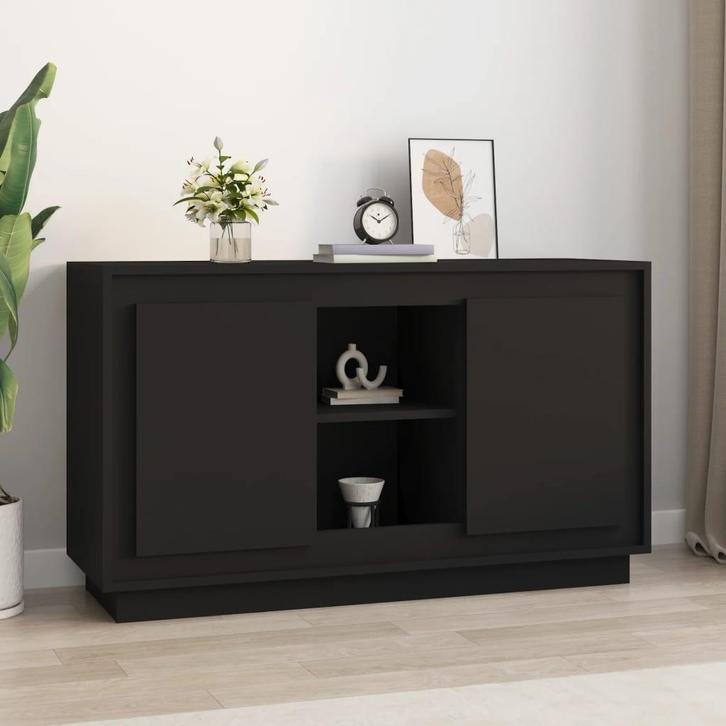 vidaXL Dressoir 102x35x60 cm bewerkt hout zwart, Huis en Inrichting, Kasten | Dressoirs, 25 tot 50 cm, Nieuw, 100 tot 150 cm, Overige houtsoorten