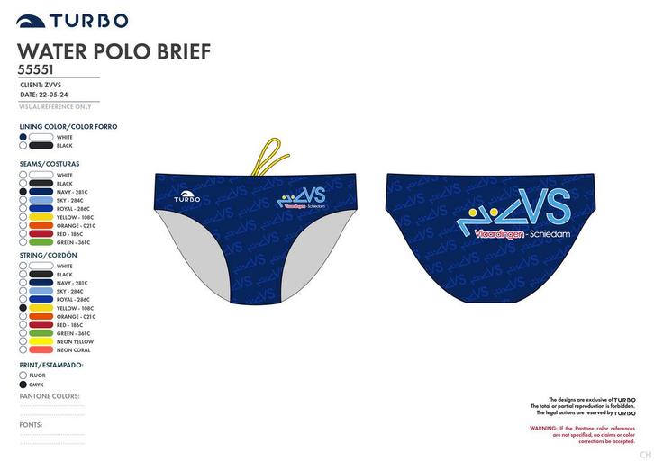 Turbo waterpolobroek zvvs voorbeeld 4, Watersport en Boten, Waterpolo, Nieuw, Verzenden