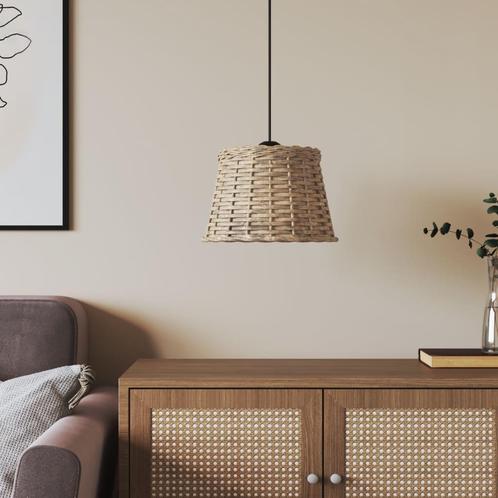 vidaXL Plafondlampenkap Ø25x17 cm wicker bruin, Huis en Inrichting, Lampen | Lampenkappen, Bruin, Nieuw, Verzenden
