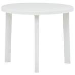 vidaXL Tuintafel 89 cm kunststof wit, Tuin en Terras, Verzenden, Nieuw, Kunststof