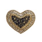 Fako Bijoux - Magneet Broche - Hart Kristal Goud/Zwart -, Verzenden, Nieuw