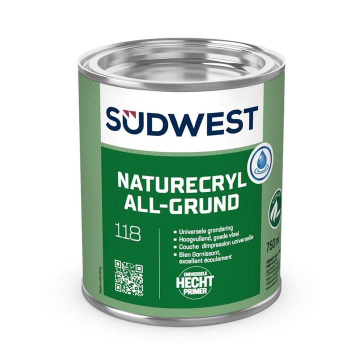 Sudwest NATURECRYL bio-based watergedragen Allgrund 118 gron, Doe-het-zelf en Verbouw, Verf, Beits en Lak, Nieuw, Ophalen of Verzenden