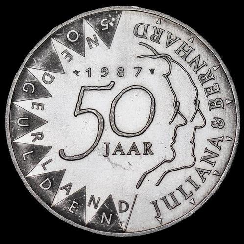 Nederland. 50 Gulden 1987 - 50 Jaar Juliana y Bernhard, Postzegels en Munten, Munten | Europa | Niet-Euromunten