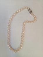 Halsketting - 18 karaat Witgoud Parel - Diamant, Sieraden, Tassen en Uiterlijk, Kettingen, Nieuw