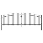 vidaXL Hekpoort dubbele deur met speren bovenkant 400x150 cm, Tuin en Terras, Tuinpoorten, Verzenden, Nieuw