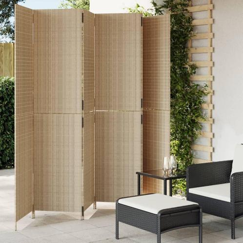 vidaXL Kamerscherm 6 panelen poly rattan beige, Huis en Inrichting, Woonaccessoires | Kamerschermen, Nieuw, Verzenden